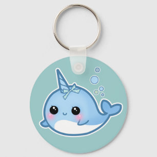 Narwhal gullig bebis nyckelring