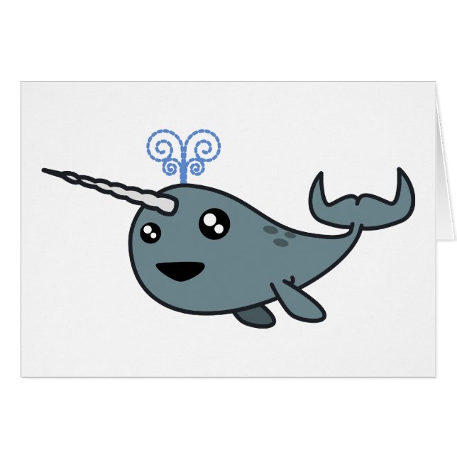 Narwhal! Hälsningskort (Framsidan Horizontal)