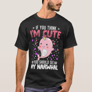 Narwhal Heart Valentine Day Animal for Women Ki T Shirt