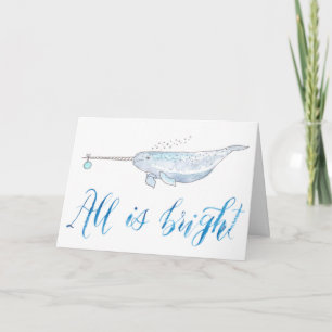 Narwhal Helgdag Card Kort
