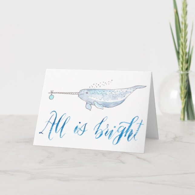 Narwhal Helgdag Card Kort (Framsida)