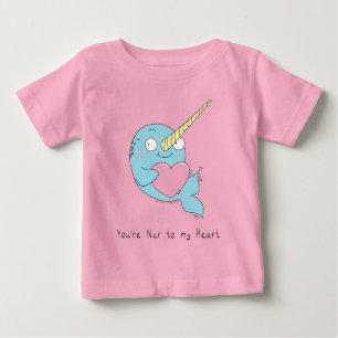 Narwhal Hugger a Heart Baby Barn T-shirt