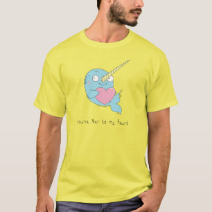 Narwhal Hugging a Heart Manar T-shirt