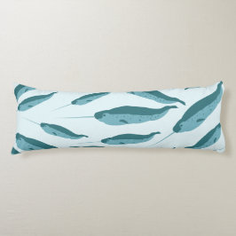 Narwhal i Blå oceanen Mönster Kroppskudde