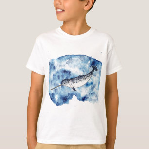 Narwhal i ett stänk av akvarellen tröja