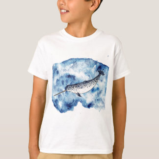 Narwhal i ett stänk av akvarellen tröja