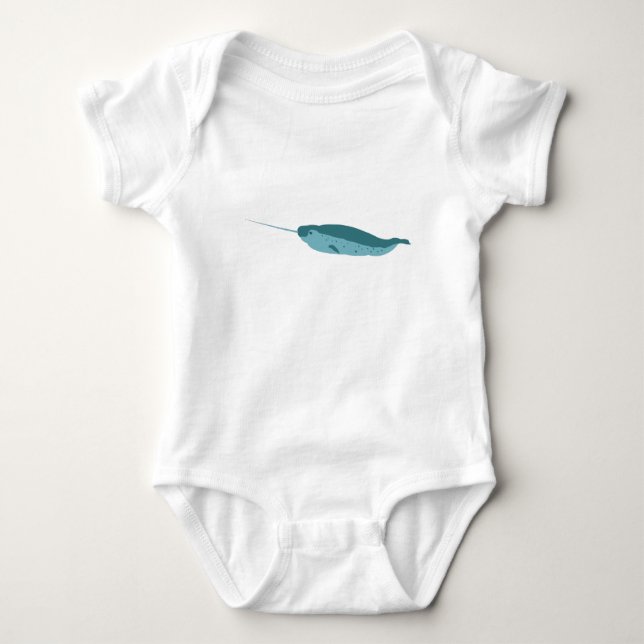 Narwhal in Blue Ocean T Shirt (Framsida)