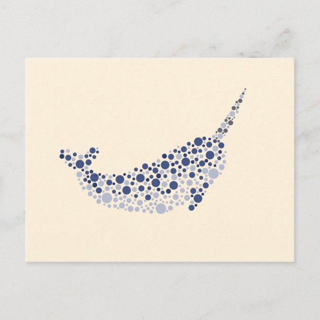 Narwhal in Dots Vykort (Framsida)