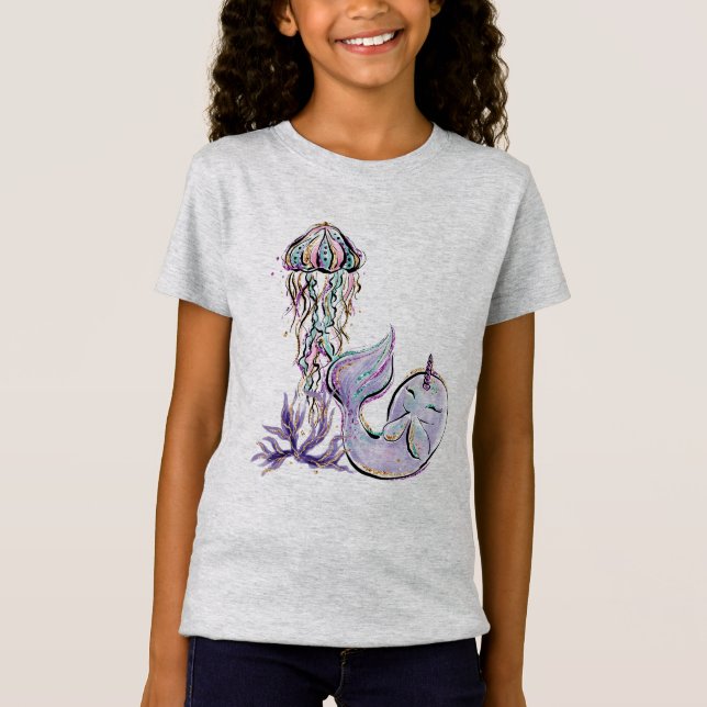 Narwhal in Sea T Shirt (Framsida)