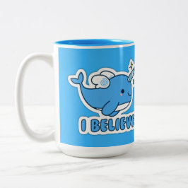 Narwhal jag tror Två-Tonad mugg