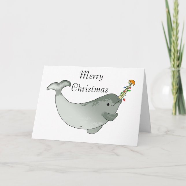 Narwhal jul helgkort (Framsida)
