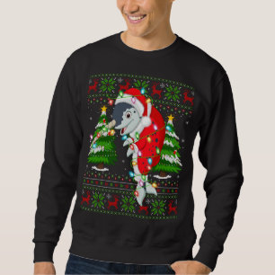 Narwhal Julafton Träd Matching Santa Narwhal Ugly Lång Ärmad Tröja