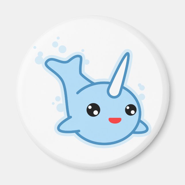 Narwhal Kawaii Magnet (Framsidan)