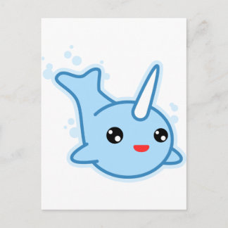 Narwhal Kawaii Vykort