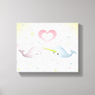 Narwhal kyssar canvastryck