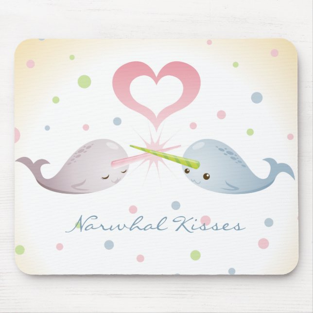 Narwhal kysser Mousepad Musmatta (Framsidan)