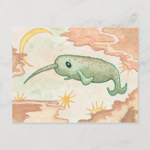 Narwhal & Måne Vykort