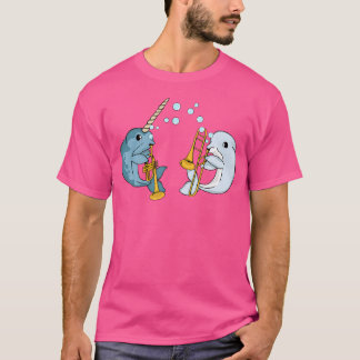 Narwhal Musician Trombone Kids Beluga Whale Trumpe T Shirt