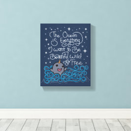 Narwhal Ocean Quote Canvastryck