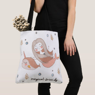 Narwhal och Magical vänner för sjöjungfru Tygkasse