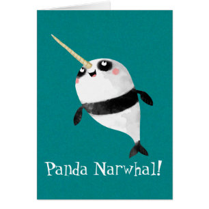 Narwhal och Panda i en Hälsningskort