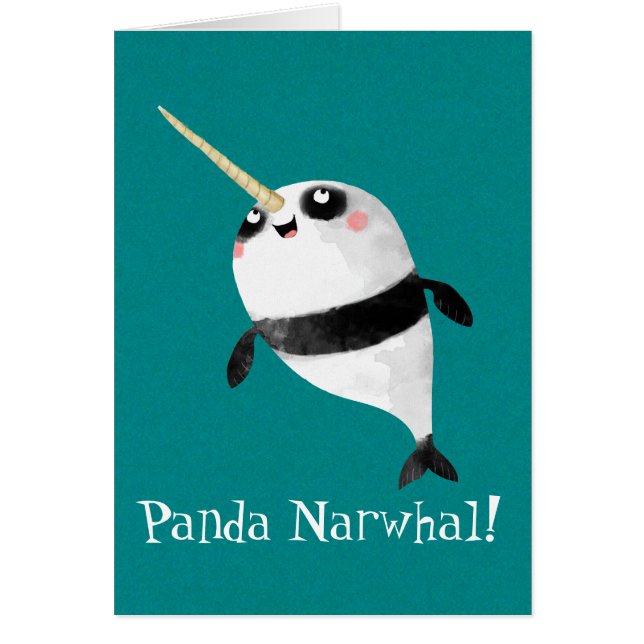 Narwhal och Panda i en Hälsningskort (Framsidan)