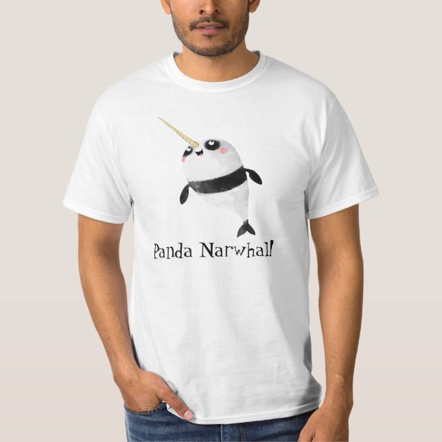 Narwhal och Panda i en T Shirt (Framsida)