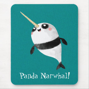 Narwhal och Panda i ett Musmatta