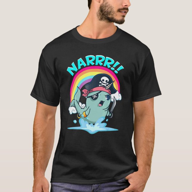 Narwhal Pirat Narwhal Sea Unicorn Joke Graphic T Shirt (Framsida)