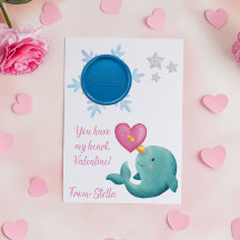 Narwhal-play doh Valentine-presentkort