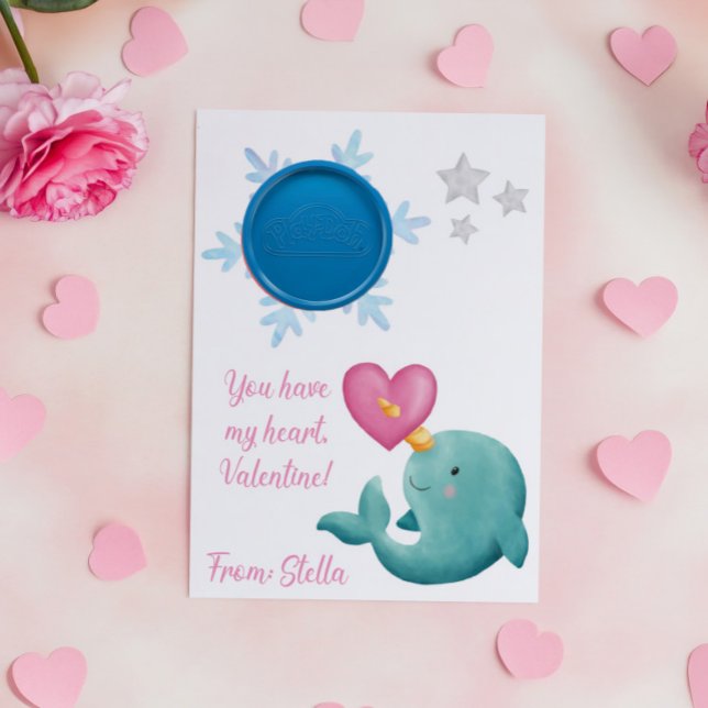 Narwhal-play doh Valentine-presentkort Tilläggskort (Skapare uppladdad)