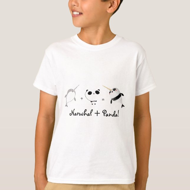 Narwhal plusPanda! T-shirt (Framsida)