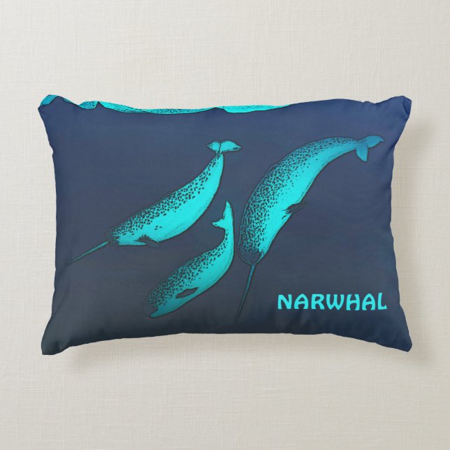 Narwhal Prydnadskudde (Framsidan)