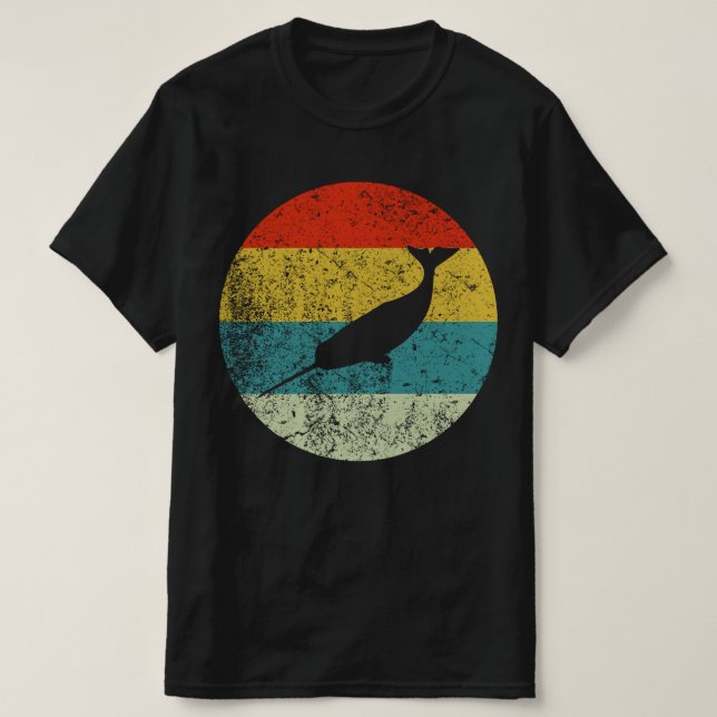 Narwhal retro vintage silhouette 70s t shirt (Design framsida)
