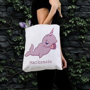 Narwhal Rosa Girly Kawaii Chibi Tecknad Diaper Tygkasse