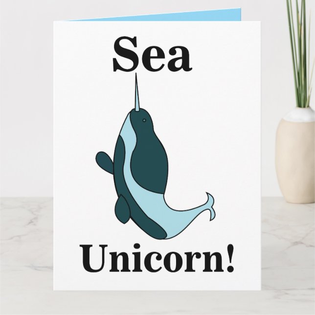 Narwhal Sea Unicorn Funny Kort (Framsida)
