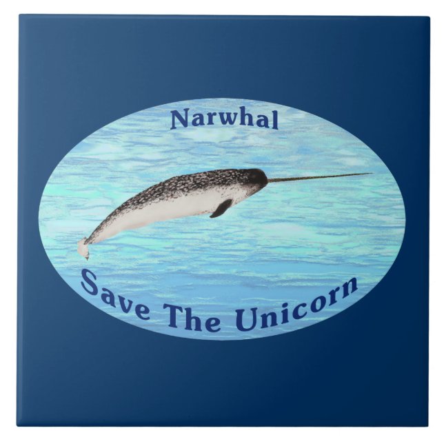 Narwhal - Spara Unicorn Kakelplatta (Framsidan)