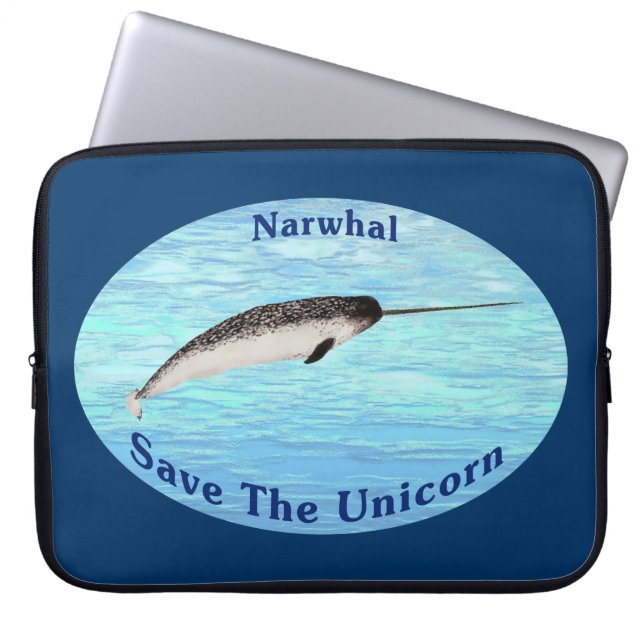 Narwhal - Spara Unicorn Laptop Sleeve (Framsidan)
