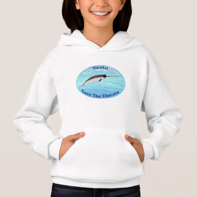 Narwhal - Spara Unicorn Tee Shirt (Framsida)