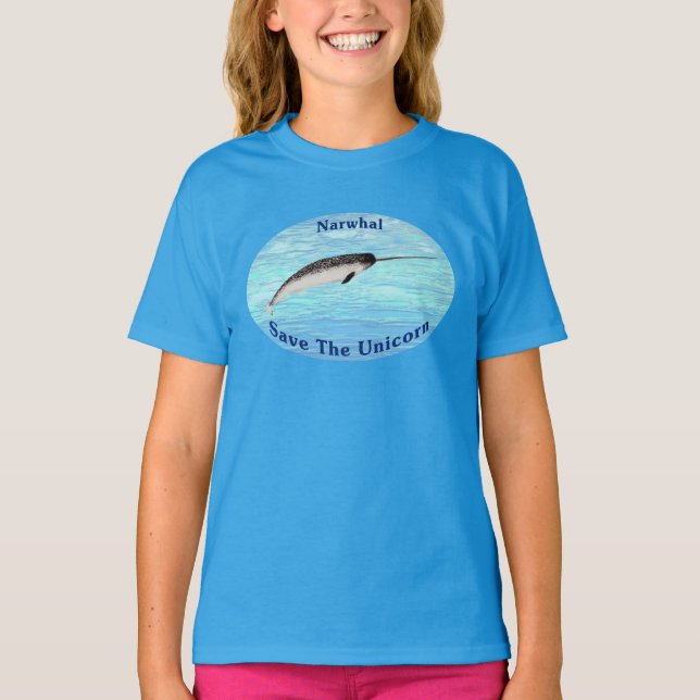 Narwhal - Spara Unicorn Tee Shirt (Framsida)