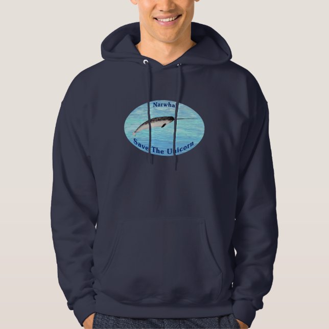 Narwhal - Spara Unicorn Tröja Med Luva (Framsida)