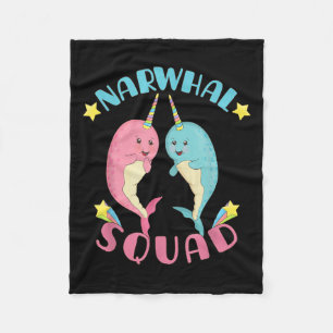 Narwhal Squad Cute Kawaii Narwhals Narwhale Fleecefilt