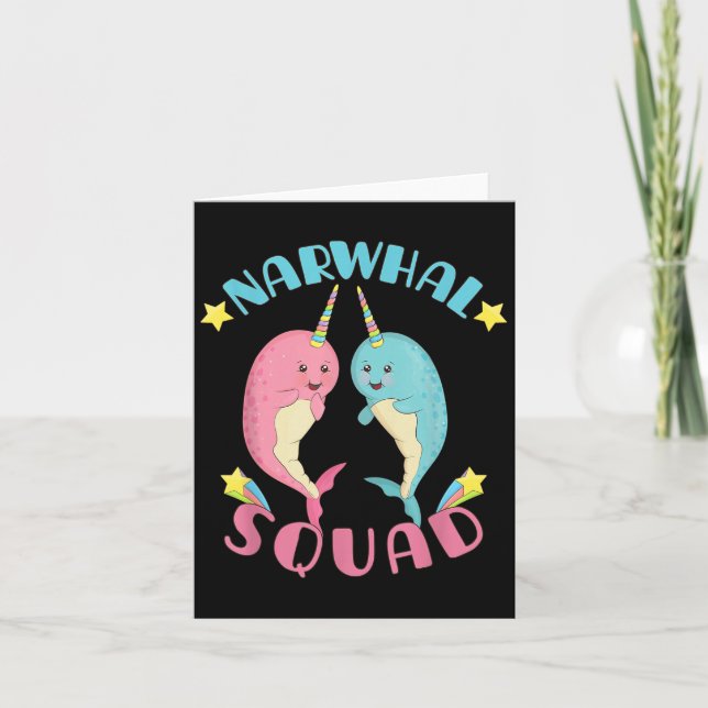 Narwhal Squad Söt Kawaii Narwhals Narwhal  Kort (Framsida)