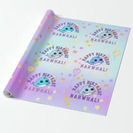 Narwhal Star Party Lila Blue Ombre Personlig Presentpapper