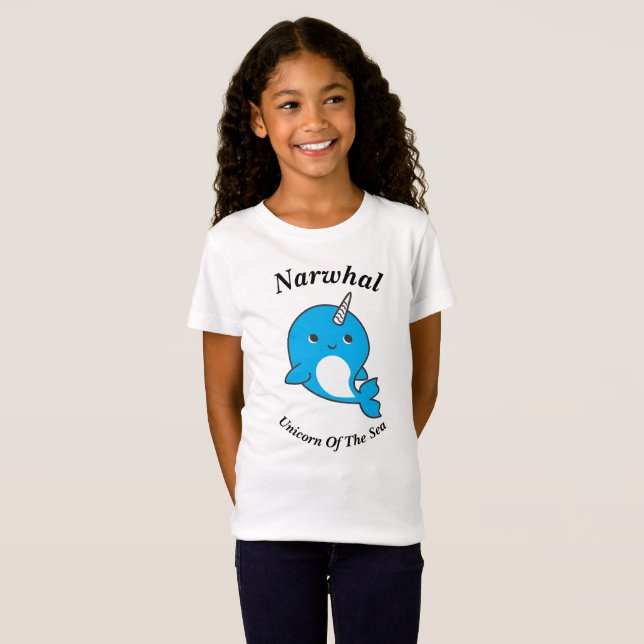 Narwhal Unicorn av havet Tee Shirt (Hel framsida)