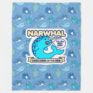 Narwhal Unicorn of the Sea Fleecefilt