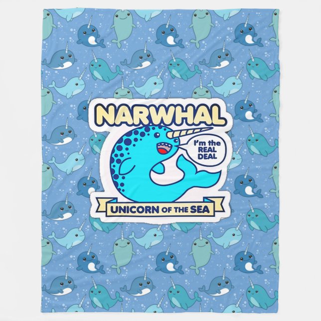 Narwhal Unicorn of the Sea Fleecefilt (Framsidan)