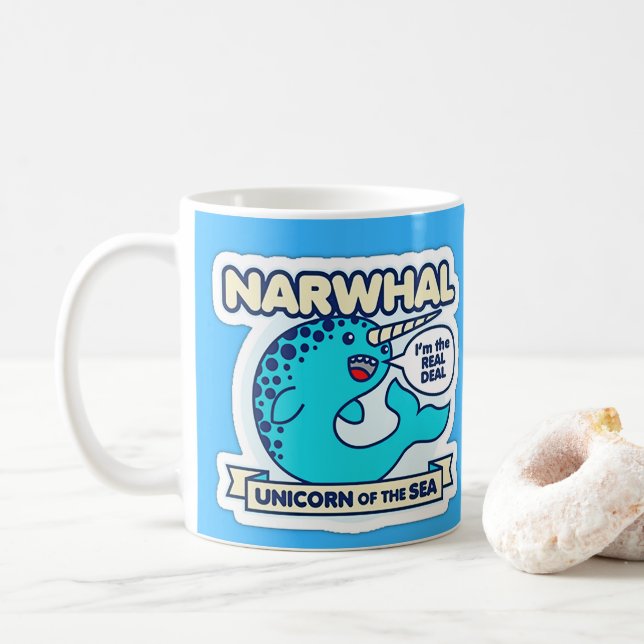 Narwhal Unicorn of the Sea Kaffemugg (Med munk)