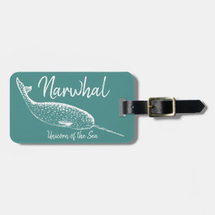 Narwhal Unicorn of the Sea PERSONLIG Bagagebricka