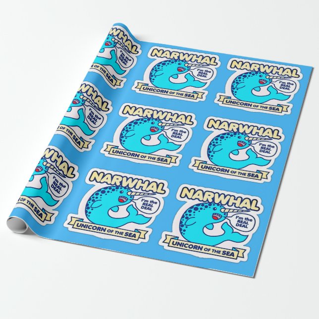 Narwhal Unicorn of the Sea Presentpapper (Utrullad)
